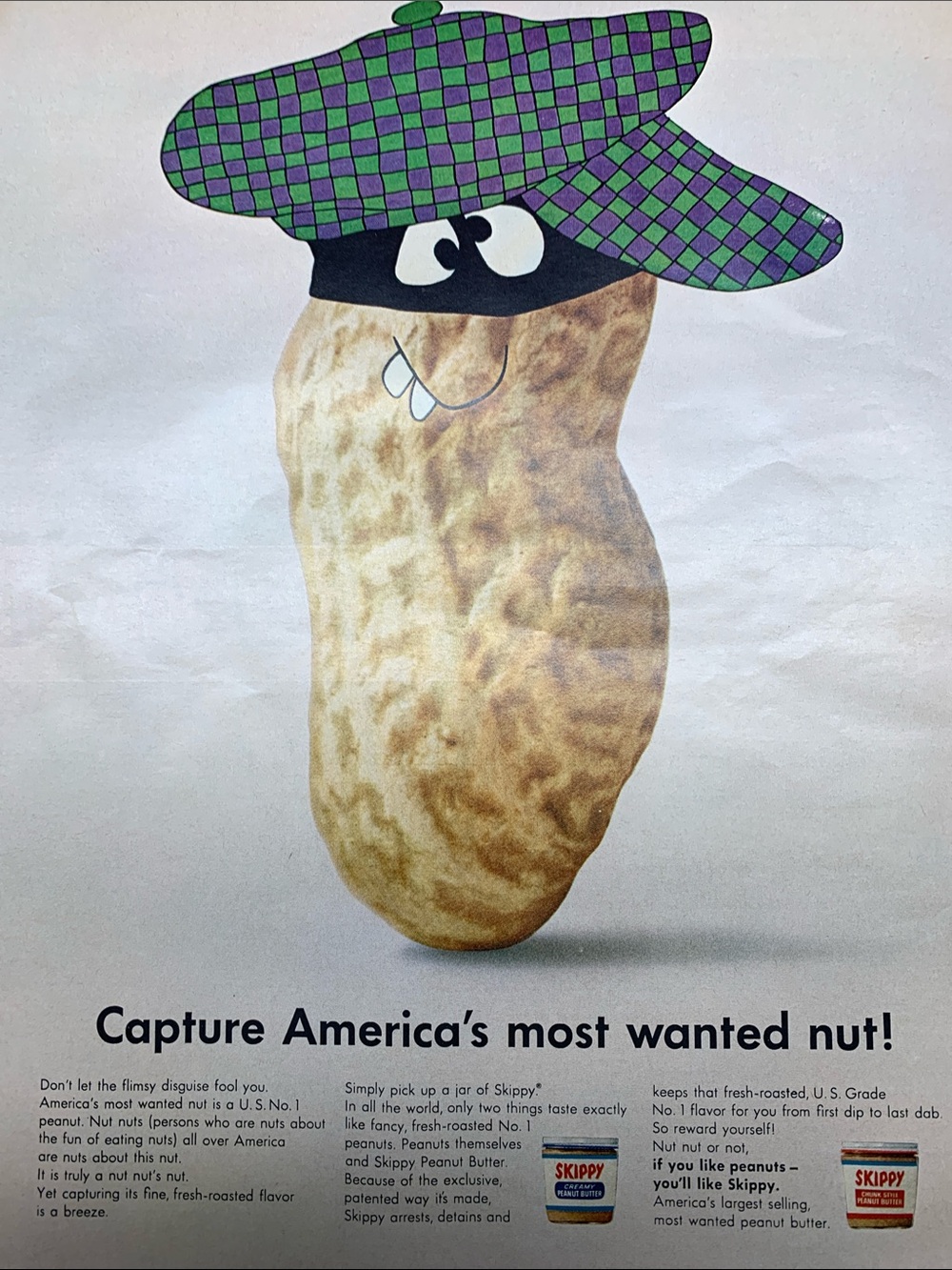 Vintage Skippy 'Most Wanted Nut' Ad Life Magazine February 17, 1961